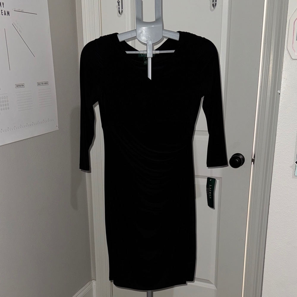 Ralph Lauren Elegant Black 3/4 Sleeve Dress